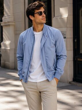 Light Blue Jacket Lightweight Spring Summer Casual Jacket  Five Four Size L